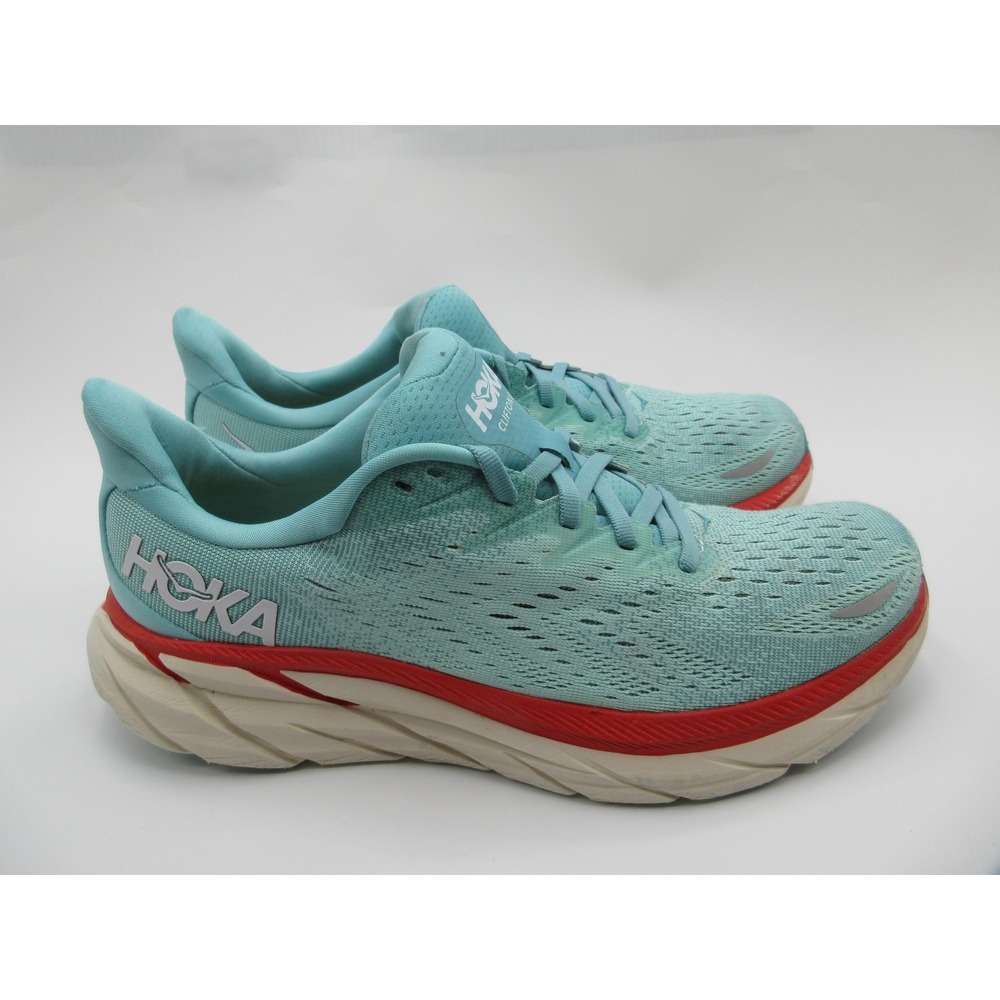 Hoka One One Clifton 8 Wide Shoes Womens Size 10 Blue Running Sneakers 1121375
